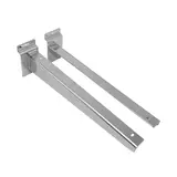 Console pour tablette bois ou verre en métal chromé pour panneau rainuré L 30 cm - Gris - La paire