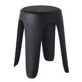 Tabouret design empilable noir 47cm avec assise rembourrée - Usage Pro (Commerce & CHR)