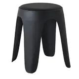Tabouret design empilable noir 47cm avec assise rembourrée - Usage Pro (Commerce & CHR)