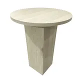 Table d’appoint bois effet travertin ø 45 x 60 cm – Table de présentation