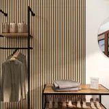 Panneau tasseau acoustique mural en MDF chêne naturel 260 × 28 cm - Paquet de 2