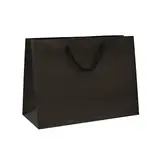 Sacs kraft luxe noirs poignées cordelette 39+18x29 cm 190g/m² – Paquet de 10