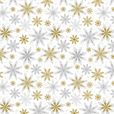 Papier cadeau flocons or/argent 70 cm x 50 m 80 g/m² papier couché - Papiers cadeaux de Noël