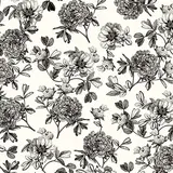Papier cadeau fleurs dessinées noir & blanc 70 cm x 50 m 80 g/m² – Le rouleau