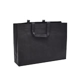 Sac cabas polypropylène non tissé noir 40+10x30 cm