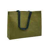 Sac cabas polypropylène non tissé kaki 40+10x30 cm - Sacs cabas non tissés