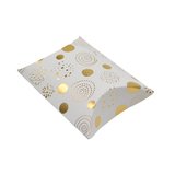 Boîte berlingot blanche motifs dorés 7 x 7 x 3 cm – Paquet de 100