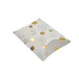 Boîte berlingot blanche motifs dorés 11 x 9 x 3 cm – Paquet de 100