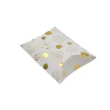 Boîte berlingot blanche motifs dorés 11 x 9 x 3 cm – Paquet de 100