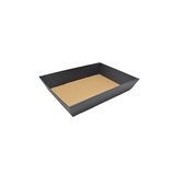 Corbeille rect. carton noir int. brun 27x20x5cm 395g/m² - Corbeilles carton