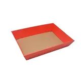 Corbeille carton rectangulaire kraft rouge / brun 40 x 30 x 7,5 cm – Paquet de 10