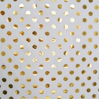 Papier de soie blanc à pois doré à chaud 50x70cm 17g/m² – Paquet de 120 feuilles
