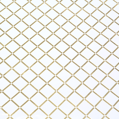 Papier cadeau blanc géométrique losanges or – Rouleau 50 cm x 25 m