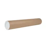 Tube carton L.50 cm x Ø 80/84 mm avec embouts plastiques – Paquet de 25
