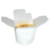 Boîte à pâtes carton 500 ml fermeture croisillon - Emballage pasta box - Blanc - Lot de 50