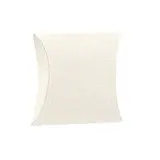 Boîte berlingot carton texturé 8,5 x 8,5 x 3 cm - Blanc - Pochette cadeau carton - Lot de 10