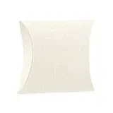 Boîte berlingot carton texturé 10 x 10 x 3,5 cm - Blanc - Pochette cadeau carton - Lot de 10