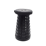 Tabouret télescopique en plastique, noir, avec coussin, ø 25 - Tabourets