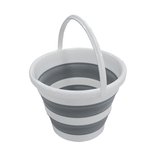 Seau pliable 12L avec poignée ergonomique plastique blanc / gris