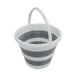 Seau pliable 12L avec poignée ergonomique plastique blanc / gris