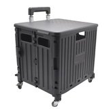 Bac pliant 53 L avec roulettes et poignée télescopique – chariot caisse mobile