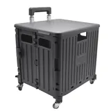 Bac pliant 53 L avec roulettes et poignée télescopique – chariot caisse mobile