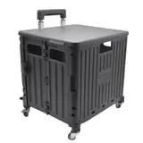 Bac pliant 35 L avec roulettes et poignée télescopique – chariot caisse mobile