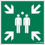 Panneau Point de rassemblement après évacuation 200 x 200 mm - Signalétique de sécurité