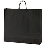 Sac kraft noir à poignées torsadées 55+15x49cm 120g/m² (x25) - Sacs kraft unis, poignées torsadées