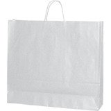 Sac kraft blanc à poignées torsadées 55+15x49cm 120g/m² (x25) - Sacs kraft unis, poignées torsadées