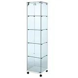 Vitrine verre trempé L 38 x P 38 x H 165 cm