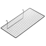 Tablette fil pour présentoir grille 30 x 14 cm - Tablette pour grille d'exposition - Gris Martelé