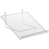 Tablette fil inclinée pour présentoir grille 35 x 35 cm - Tablette pour grille d'exposition - Blanc