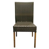 Chaise de terrasse tressée sans accoudoir polypropylène, marron