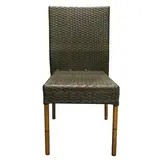 Chaise de terrasse tressée sans accoudoir polypropylène, marron