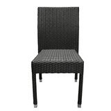 Chaise de terrasse tressée sans accoudoir polypropylène, noir