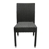 Chaise de terrasse tressée sans accoudoir polypropylène, noir