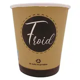 Gobelet boisson chaude 25 cl ø 7,8 x 9,1 cm - Gobelet carton - Gobelet café - Brun / Blanc / Noir - Lot de 50