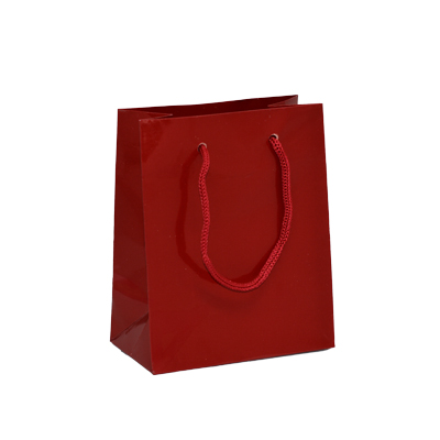 Sacs pelliculés rouge brillant - Petit Modèle - Sacs pelliculés poignées cordelette