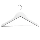 Cintre bois blanc avec barre et encoches 32 cm - Cintre bébé - Cintre enfant - Lot de 6