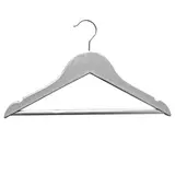 Cintre bois gris avec barre et encoches 32 cm - Cintre bébé - Cintre enfant - Lot de 6