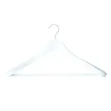 Cintre bois blanc laqué épaules larges avec barre et encoches 45 cm - Cintre chemise - Cintre costume