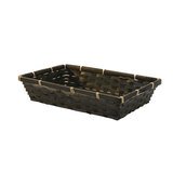 Corbeille bambou rectangulaire noir 33 x 21 x 7 cm, paquet de 10