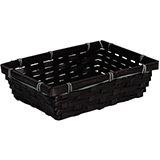 Corbeille bambou rectangulaire noir 24,5 x 17,5 x 7 cm, paquet de 10