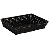 Corbeille bambou rectangulaire noir 36 x 26 x 7 cm, paquet de 10