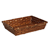 Corbeille bambou rectangulaire marron 36 x 26 x 7 cm, paquet de 10 - Corbeilles bambou