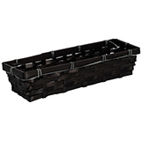 Corbeille bambou rectangulaire noir 30 x 10 x 6 cm, paquet de 10