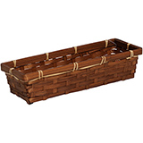 Corbeille bambou rectangulaire marron 30 x 10 x 6 cm, paquet de 10