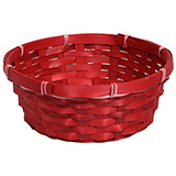 Corbeille bambou ronde rouge ø 23 x 8 cm, paquet de 10