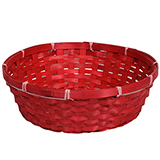 Corbeille bambou ronde rouge ø 30 x 9 cm, paquet de 10